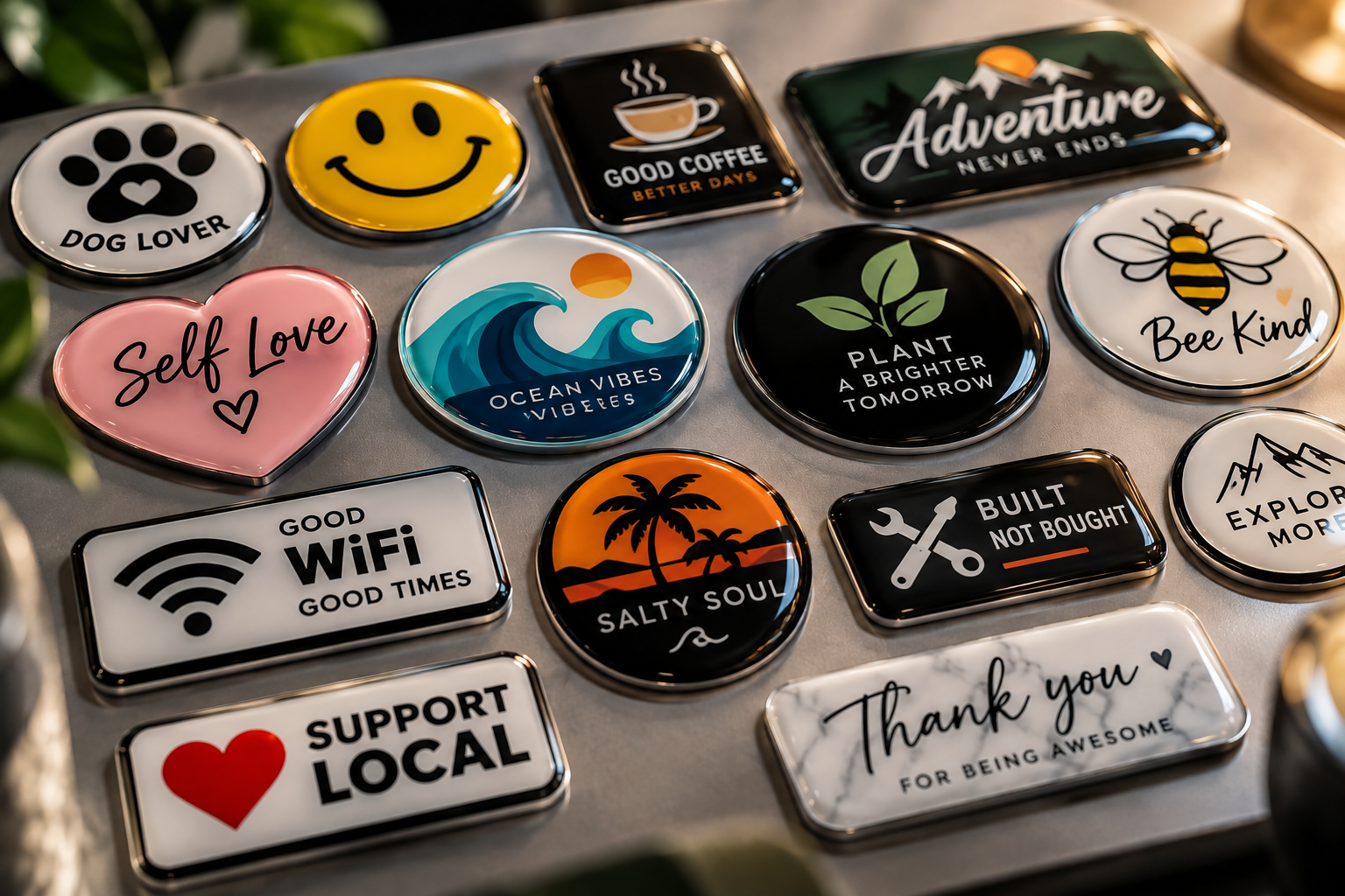 3D Dome Stickers — premium uitstraling
